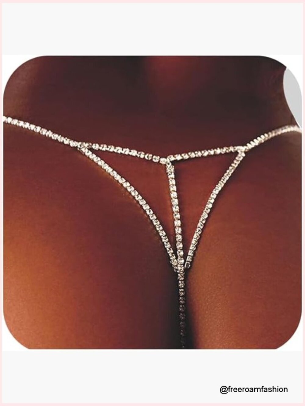 Adjustable Rhinestone Body Chain Thong Jewelry for Women